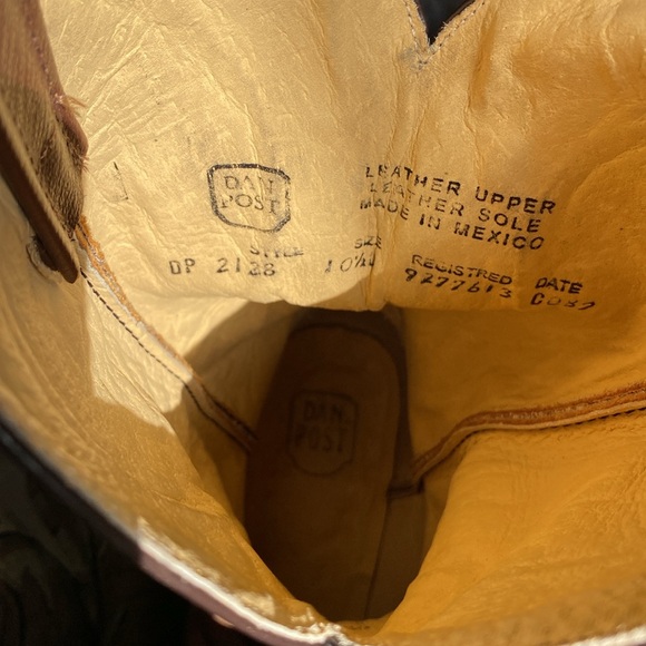 DAN POST MEN LEATHER CIWBOY BOOTS SIZE 10.5 D - Picture 10 of 10